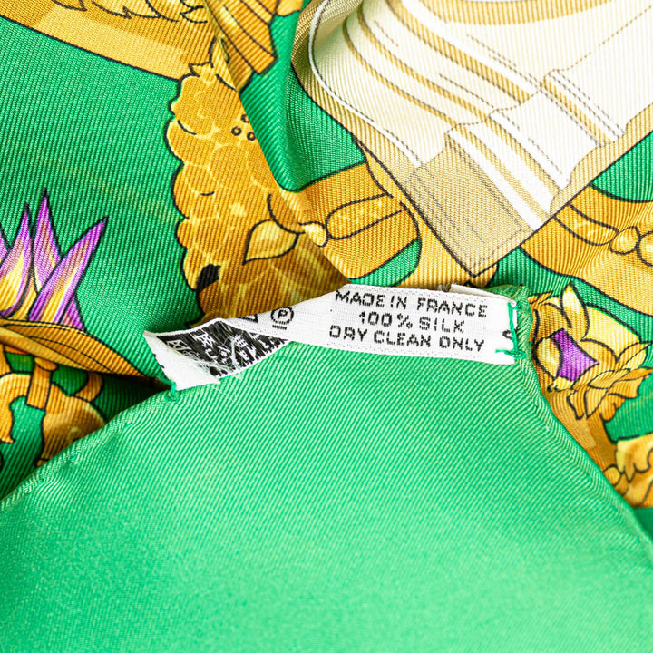 Hommage a Charles Garnier Silk Scarf Green - Gaby Paris