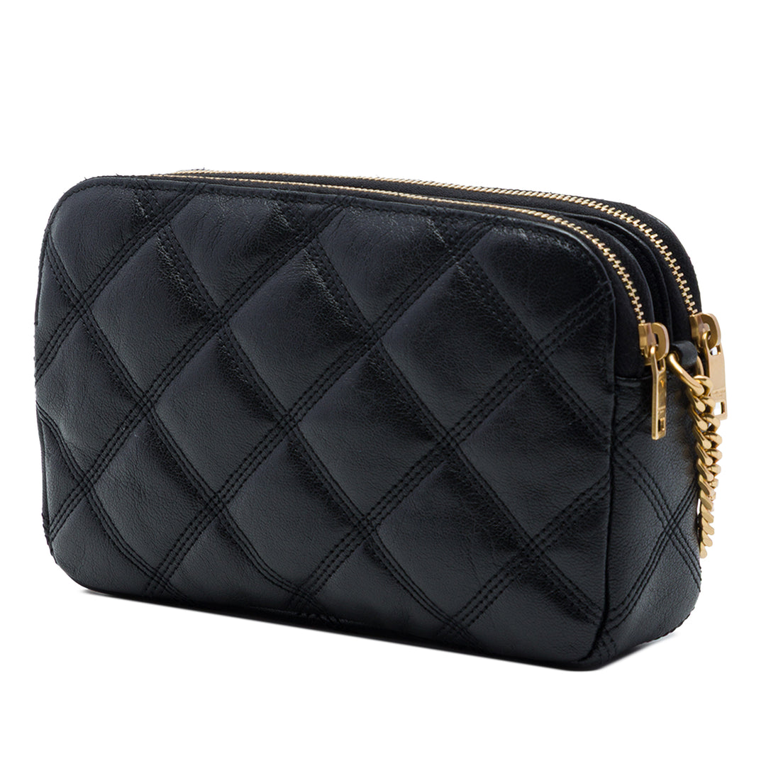 Saint Laurent Mini Matelassé Cuir d'agneau Becky Double Zip Sac porté croisé