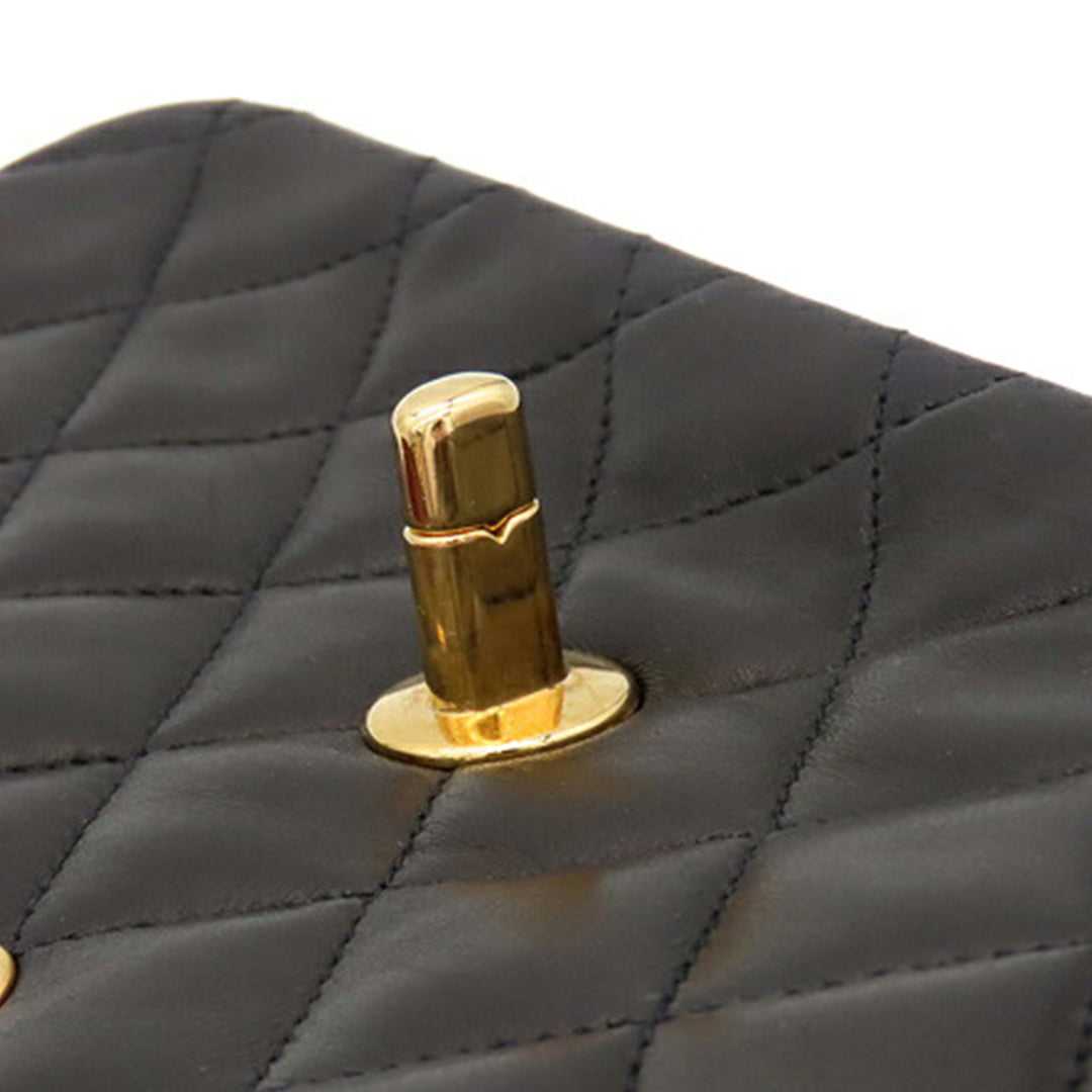 Classic Double rabat Petit Cuir d'agneau Noir