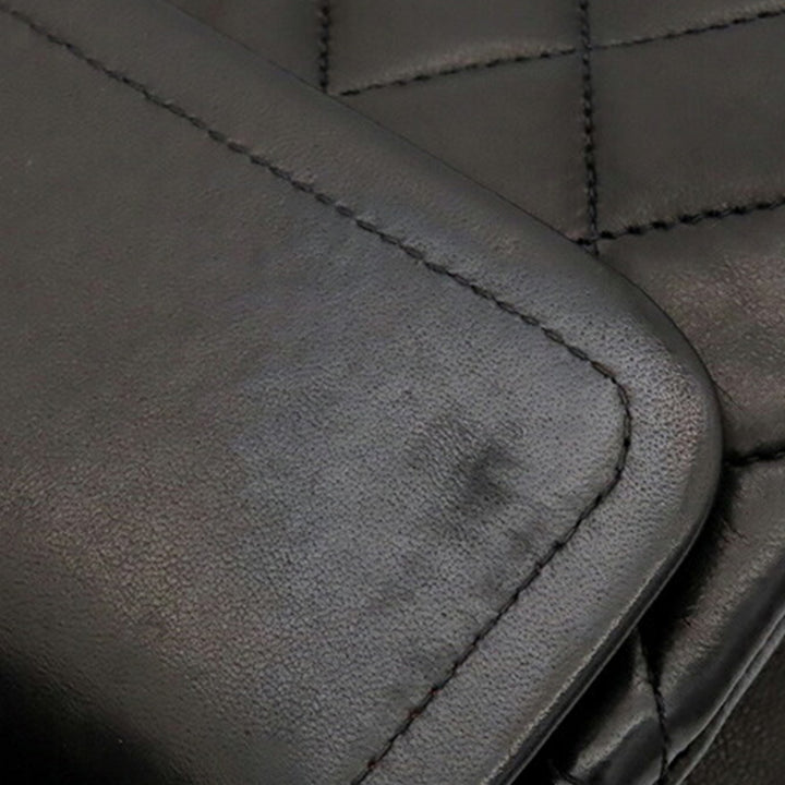 Classic Double rabat Petit Cuir d'agneau Noir