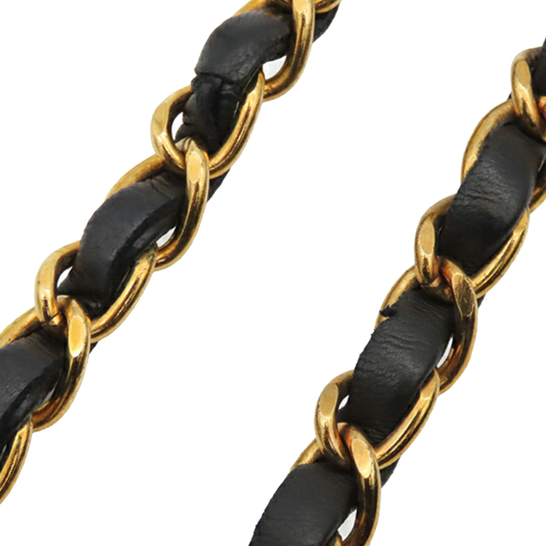 Classic Double rabat Petit Cuir d'agneau Noir
