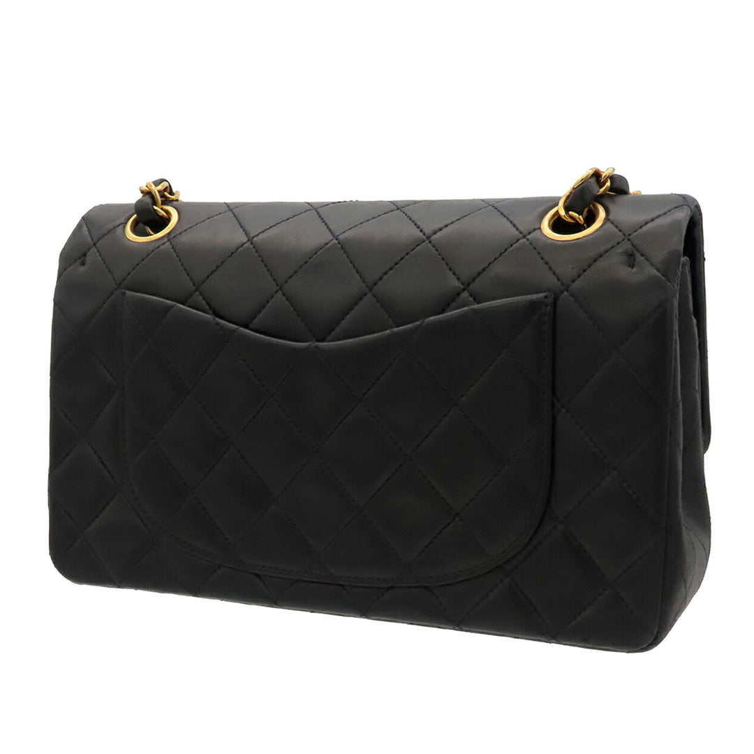 Classic Double rabat Petit Cuir d'agneau Noir