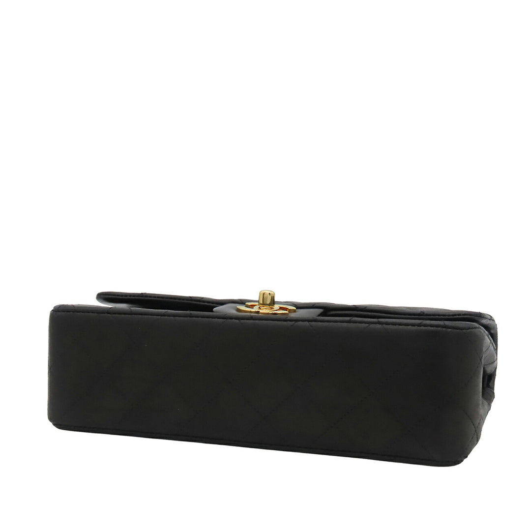 Classic Double rabat Petit Cuir d'agneau Noir