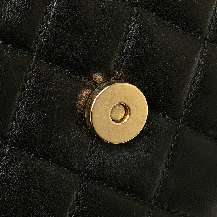 Quilted Lambskin Tassel Flap Black - Gaby Paris