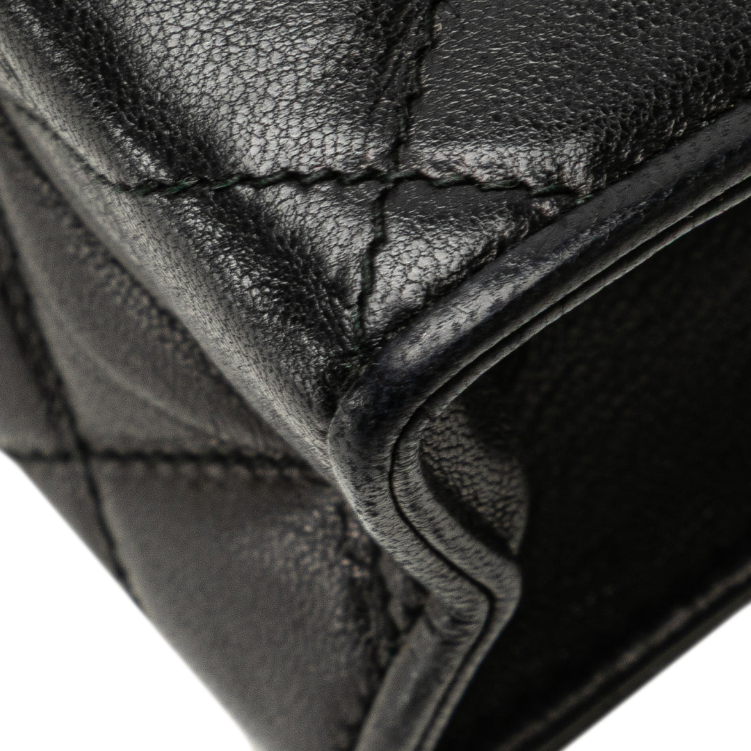 Quilted Lambskin Tassel Flap Black - Gaby Paris