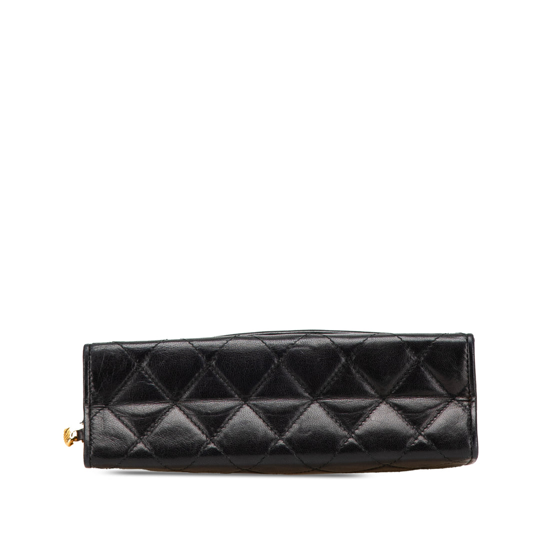 Quilted Lambskin Tassel Flap Black - Gaby Paris