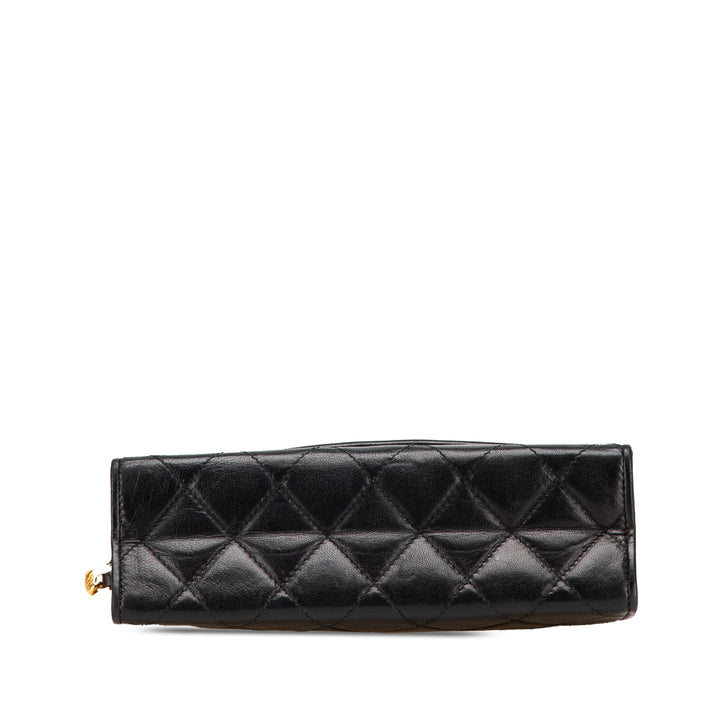 Quilted Lambskin Tassel Flap Black - Gaby Paris