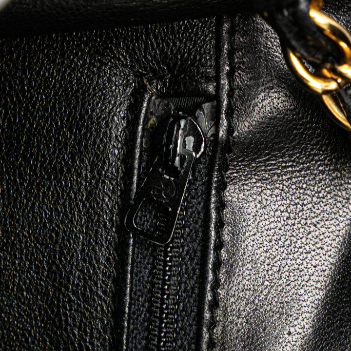 Quilted Lambskin Tassel Flap Black - Gaby Paris
