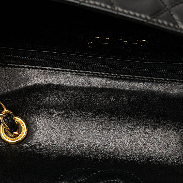 Quilted Lambskin Tassel Flap Black - Gaby Paris
