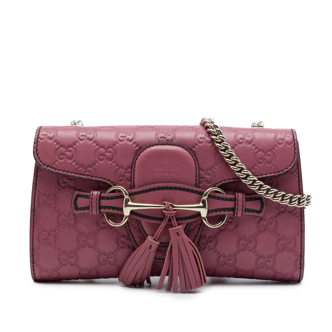 Gucci Sac bandoulière Guccissima Emily Petit Rose – vue principale – GABY PARIS