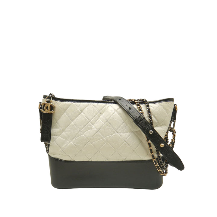 Chanel Medium Bicolor Matelassé vieilli Cuir de veau Gabrielle Hobo