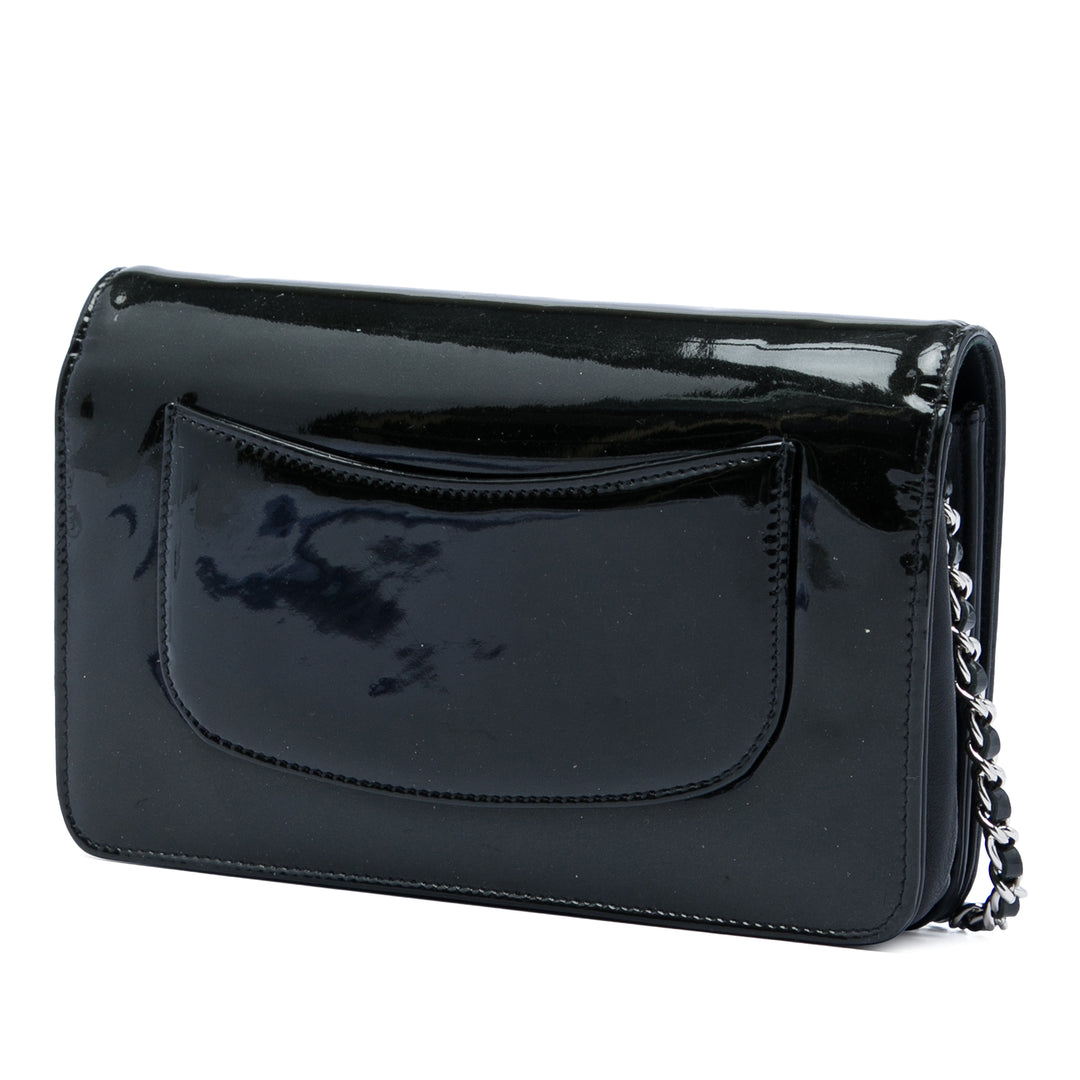Chanel CC Cuir verni Strass Embellished Wallet on Chain