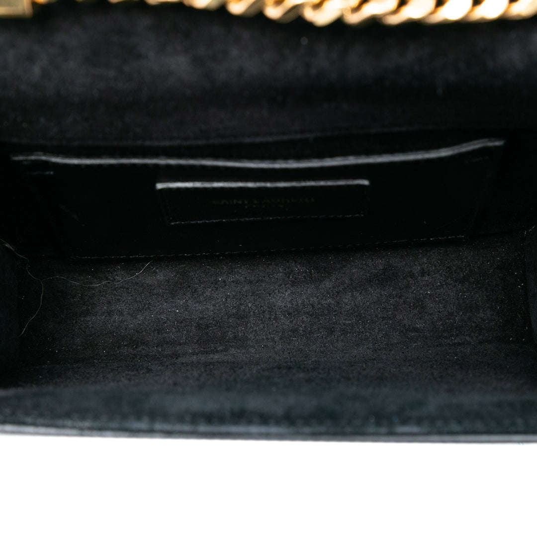 Saint Laurent Small Cuir verni Monogram Kate Pompon Sac porté croisé