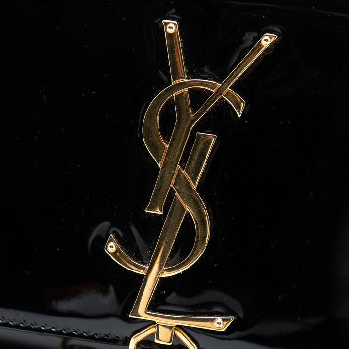 Saint Laurent Small Cuir verni Monogram Kate Pompon Sac porté croisé