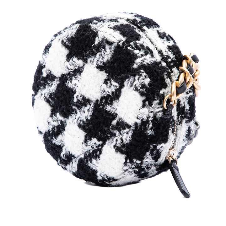 Chanel 19 Rond Pochette avec chaîne et Porte-monnaie Tweed Blanc – vue 2 – GABY PARIS