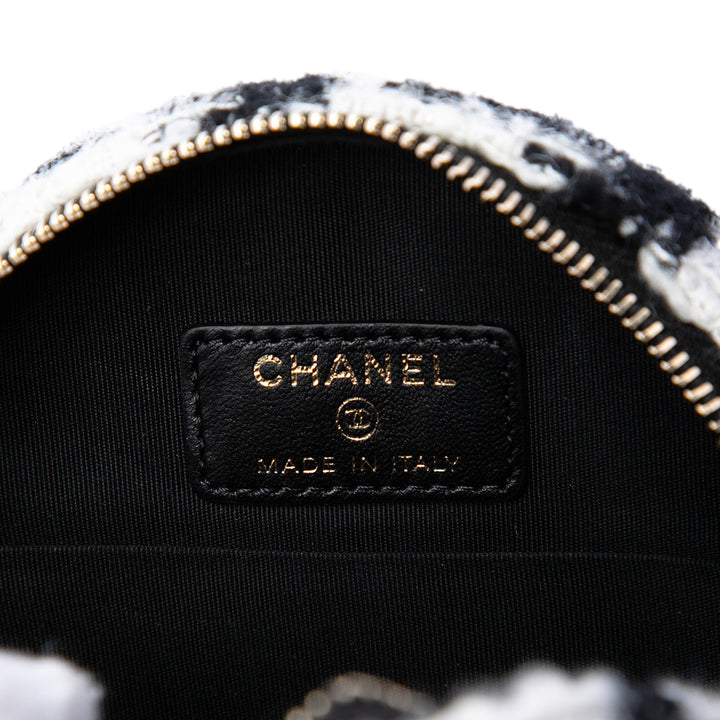 Chanel 19 Rond Pochette avec chaîne et Porte-monnaie Tweed Blanc – vue 5 – GABY PARIS