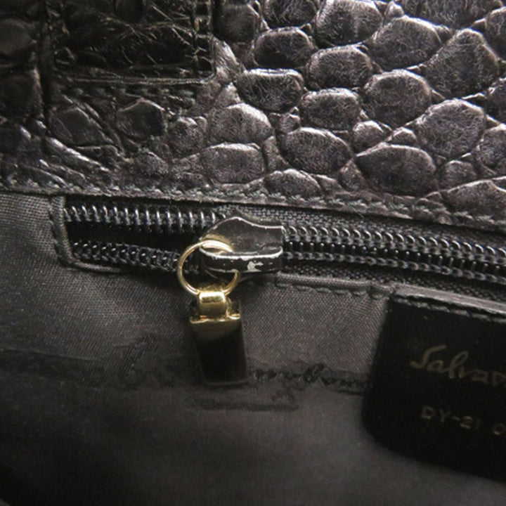 Ferragamo Croc embossé Vara Sac Noir – vue 6 – GABY PARIS