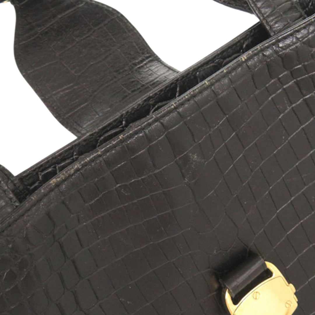 Ferragamo Croc embossé Vara Sac Noir – vue 7 – GABY PARIS