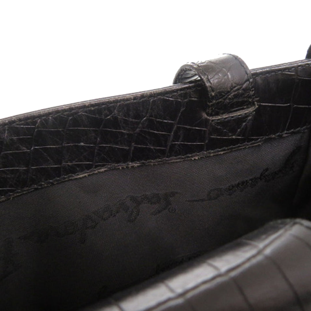 Ferragamo Croc embossé Vara Sac Noir – vue 9 – GABY PARIS