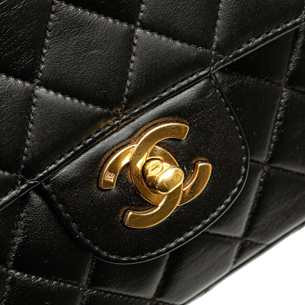 Lambskin Parent Kelly Flap Black - Gaby Paris