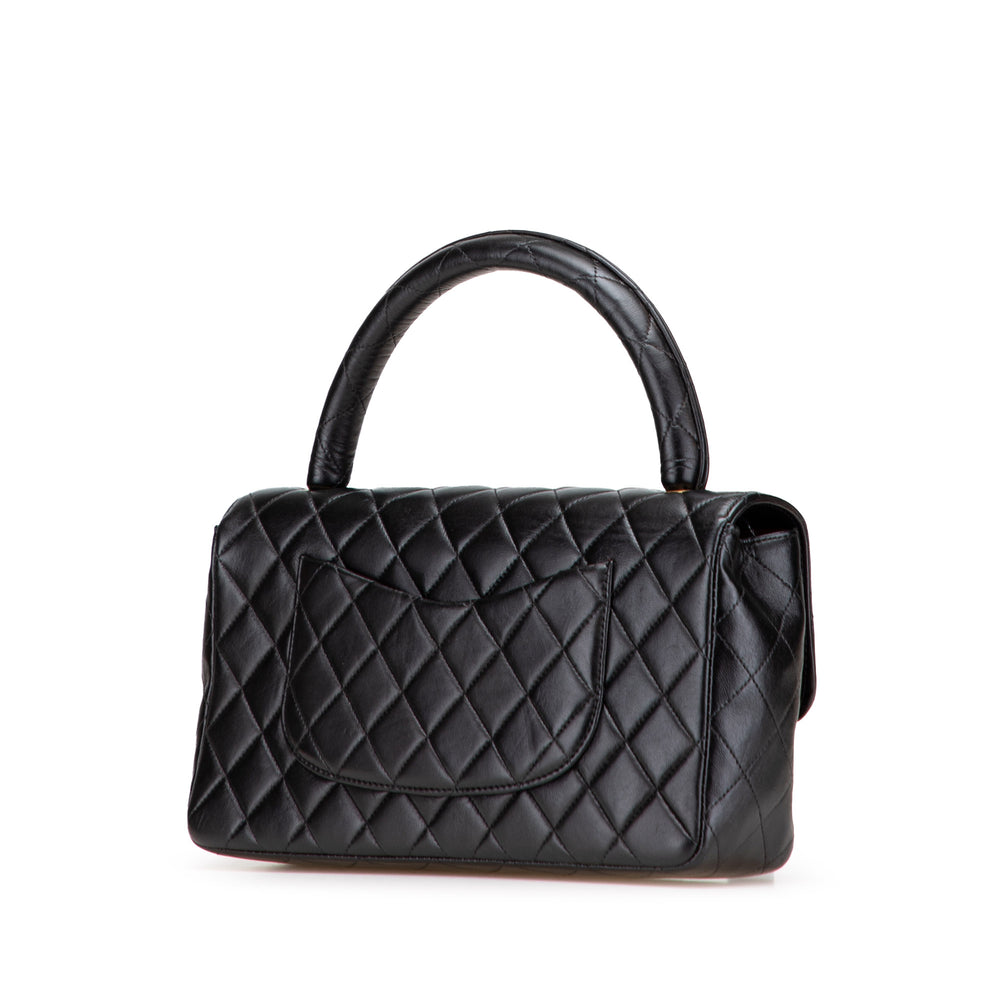 Medium Lambskin Parent Kelly Flap Black - Gaby Paris