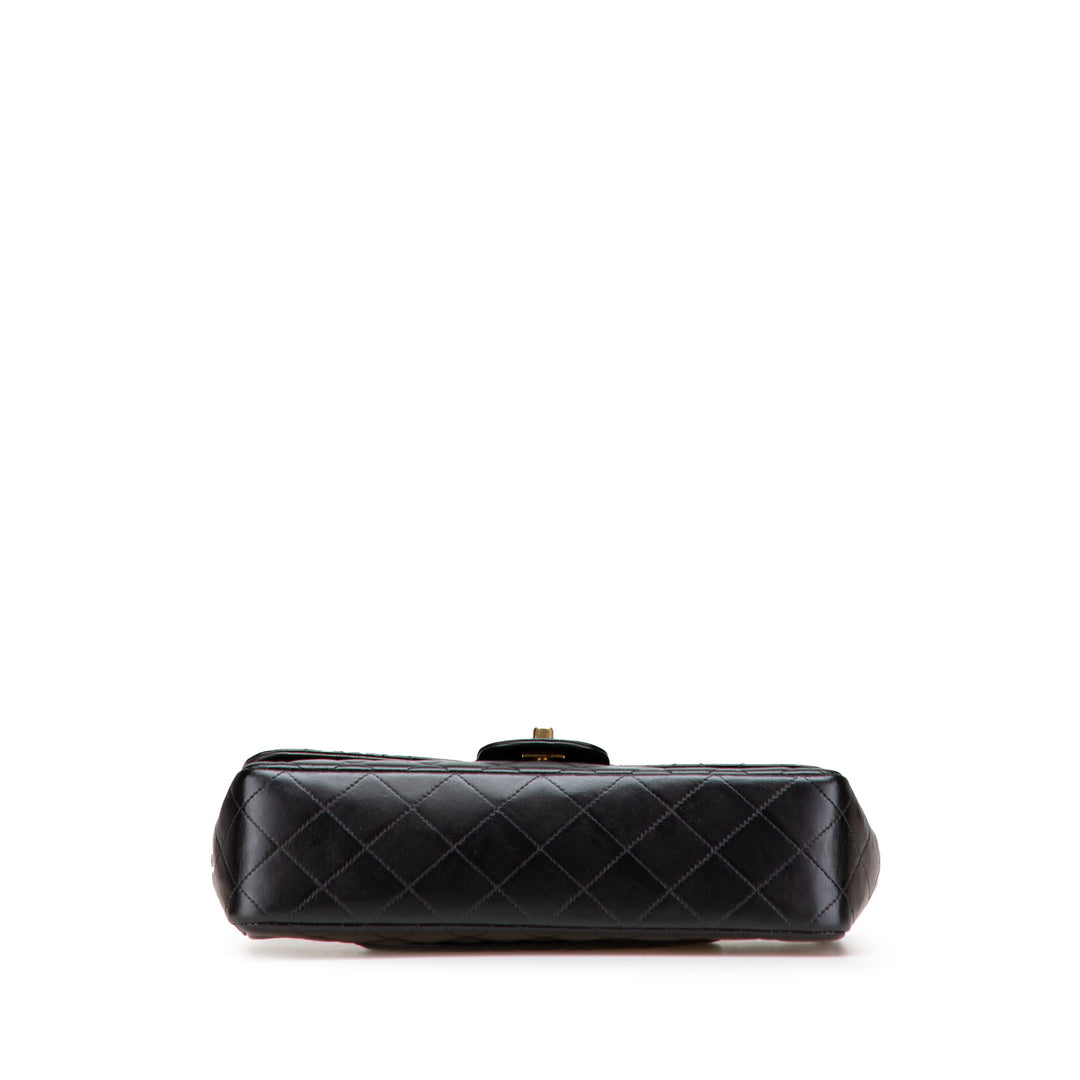 Medium Lambskin Parent Kelly Flap Black - Gaby Paris