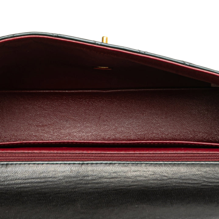 Medium Lambskin Parent Kelly Flap Black - Gaby Paris