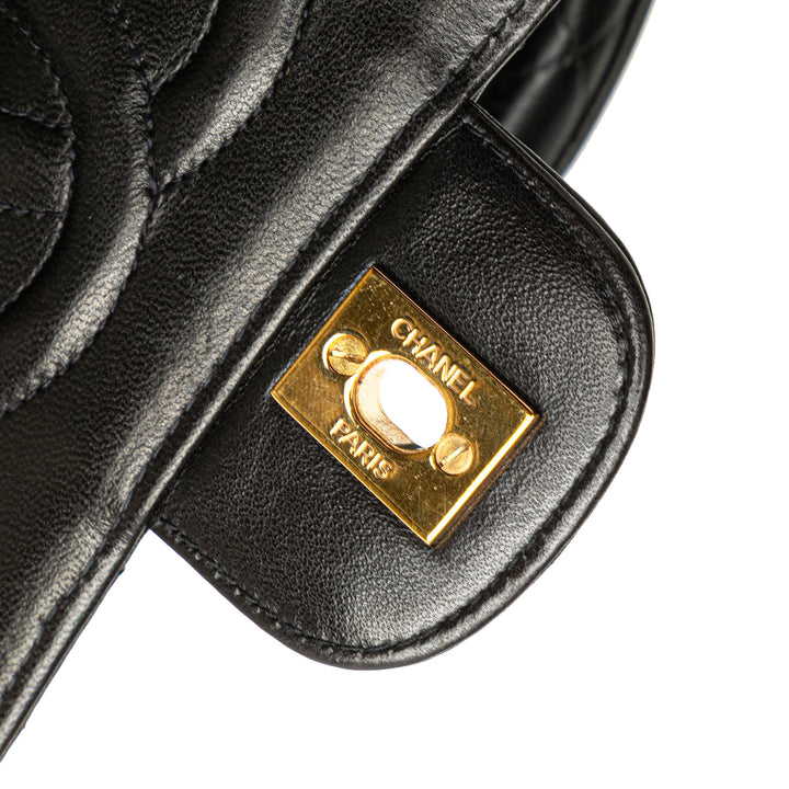 Medium Lambskin Parent Kelly Flap Black - Gaby Paris