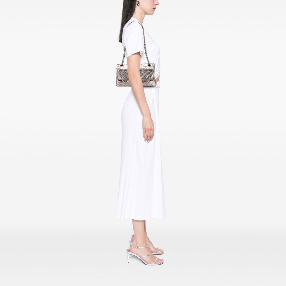 Reissue 2.55 Aged Calfskin Double Flap 226 Silver - Gaby Paris