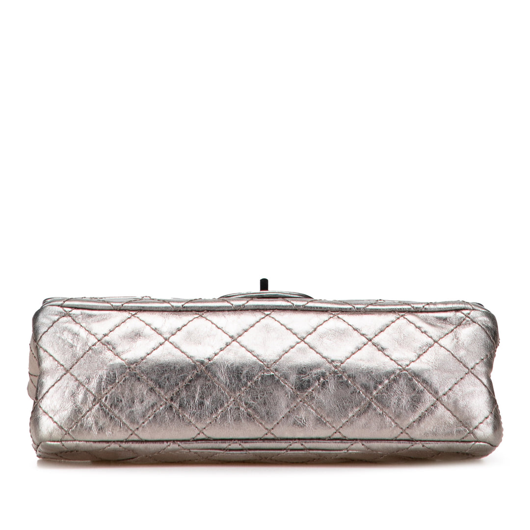 Reissue 2.55 Aged Calfskin Double Flap 226 Silver - Gaby Paris