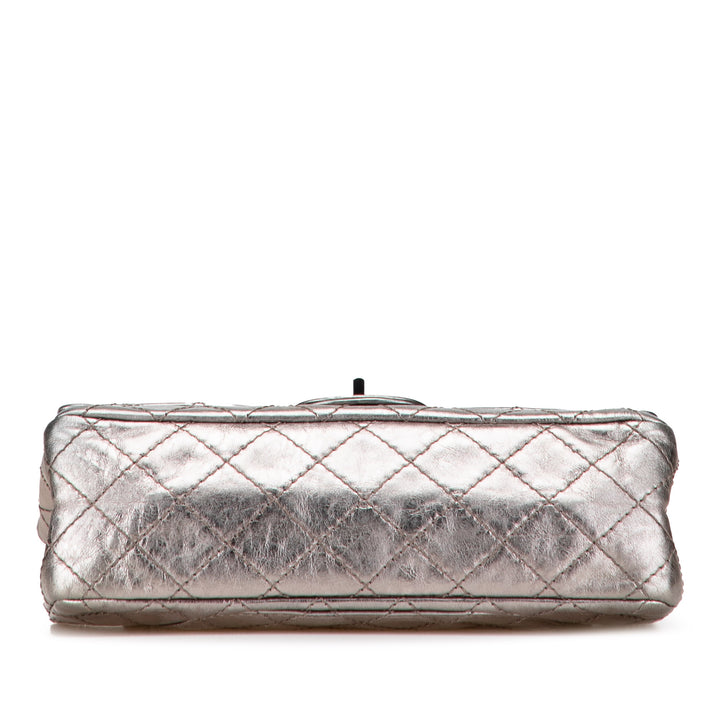 Reissue 2.55 Aged Calfskin Double Flap 226 Silver - Gaby Paris