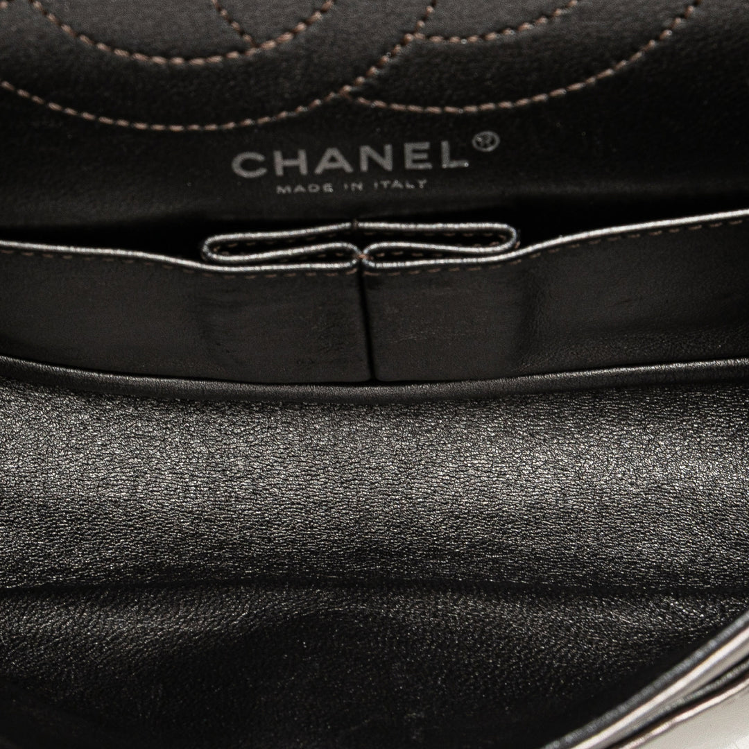 Reissue 2.55 Aged Calfskin Double Flap 226 Silver - Gaby Paris