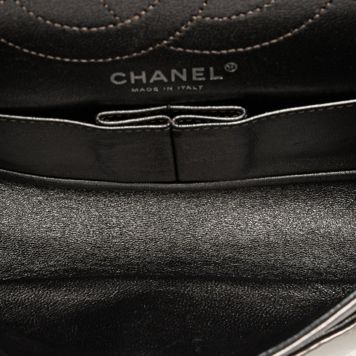 Reissue 2.55 Aged Calfskin Double Flap 226 Silver - Gaby Paris