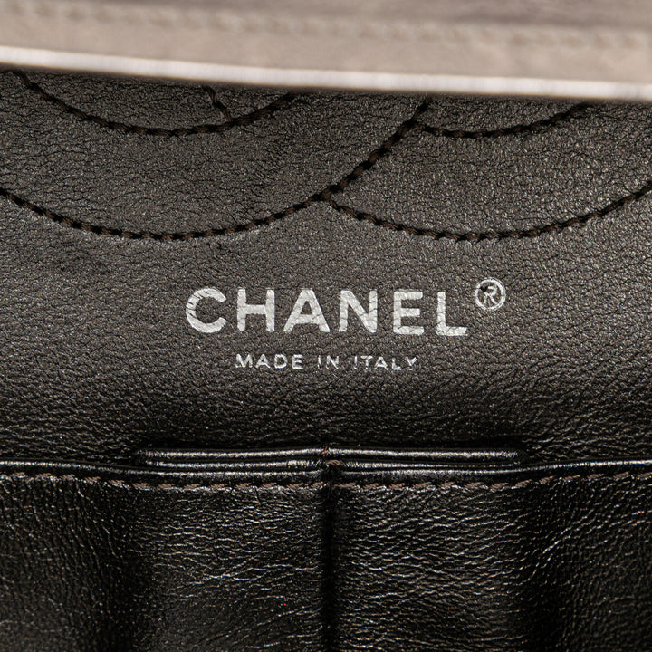Reissue 2.55 Aged Calfskin Double Flap 226 Silver - Gaby Paris