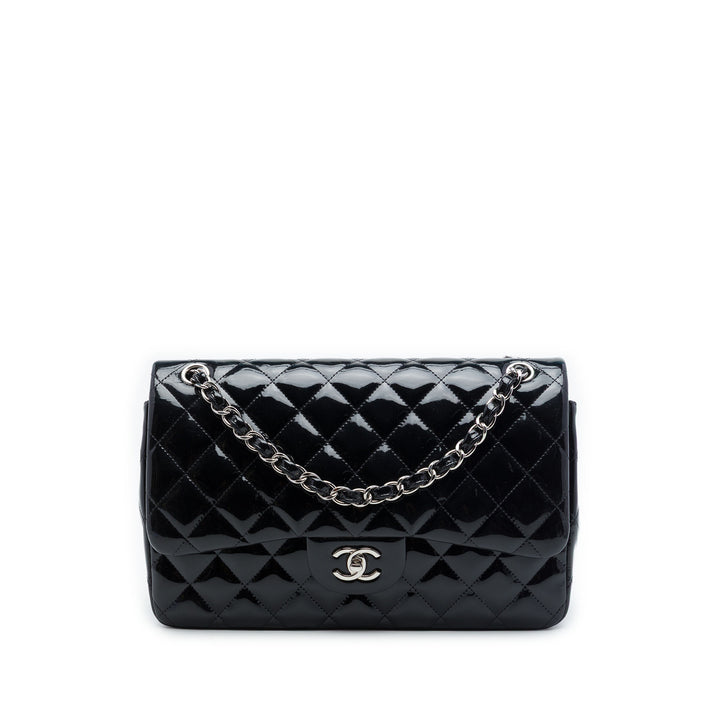 Chanel Jumbo Classic Cuir verni Double rabat