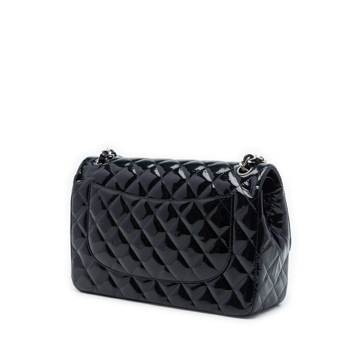 Chanel Jumbo Classic Cuir verni Double rabat