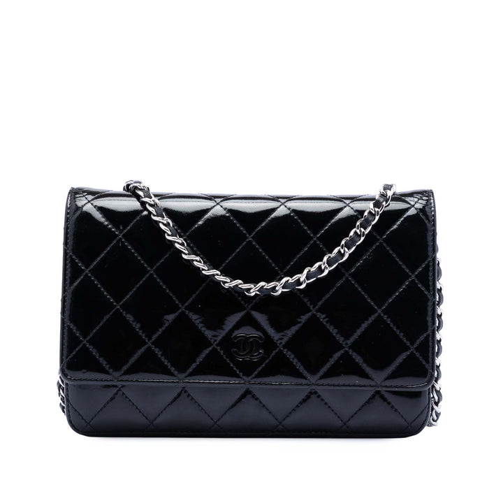 Chanel CC Matelassé Cuir verni Wallet on Chain