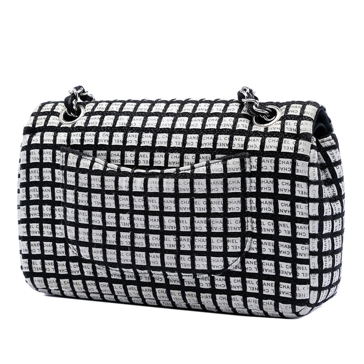 Chanel Medium Classic Ribbon et Tweed Logo Double rabat