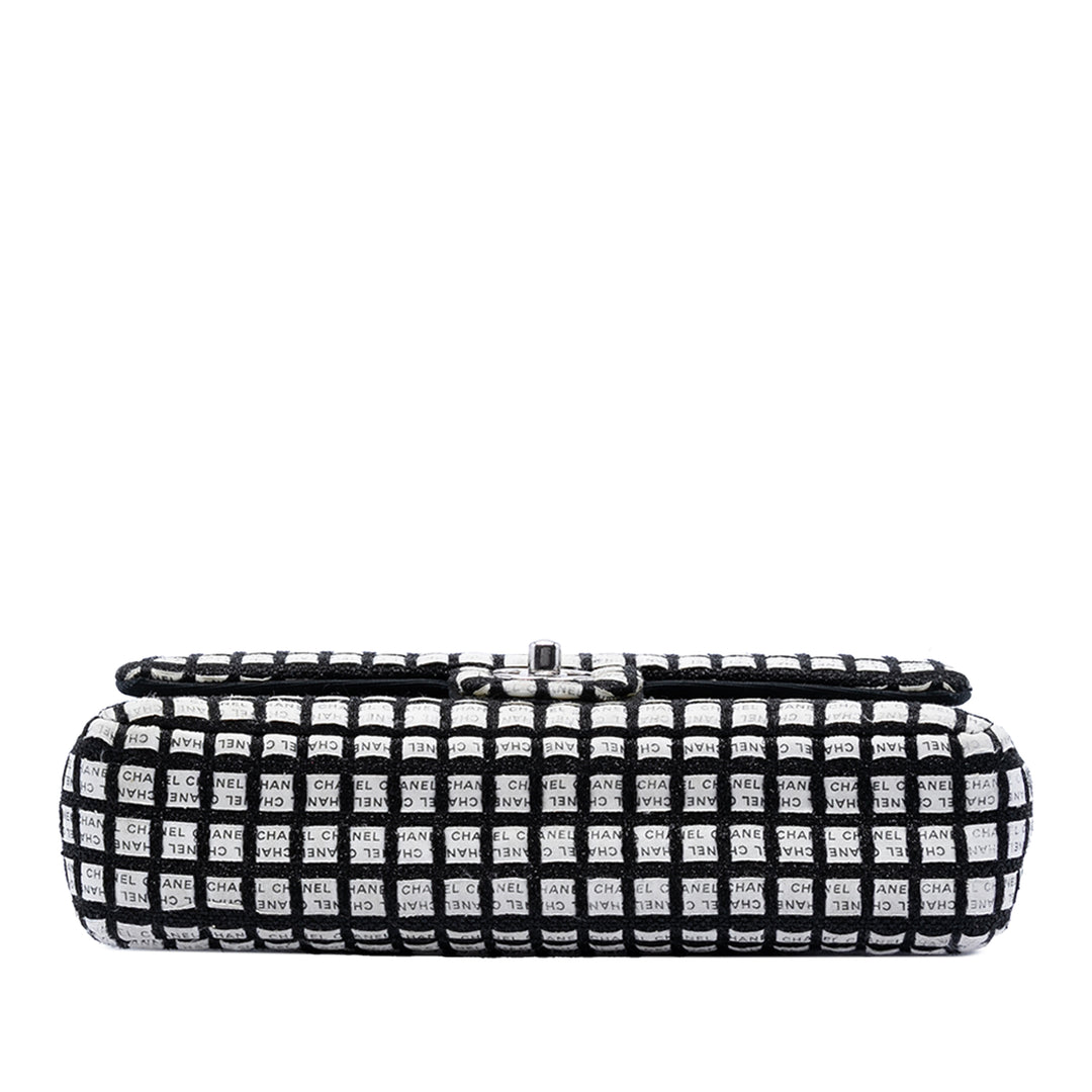 Chanel Medium Classic Ribbon et Tweed Logo Double rabat