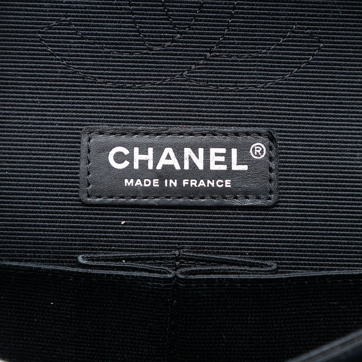 Chanel Medium Classic Ribbon et Tweed Logo Double rabat