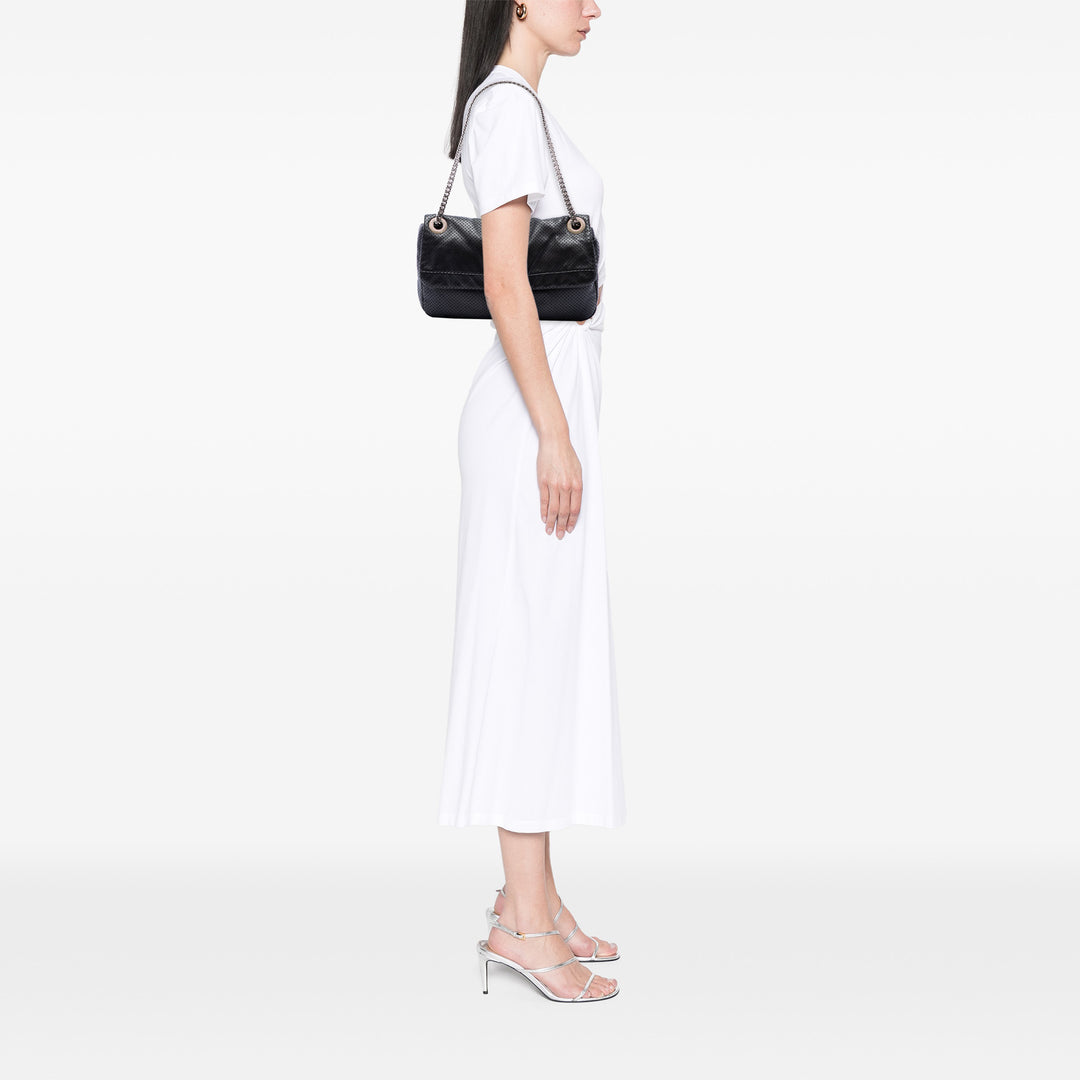 Chanel Sac porté épaule perforé Reissue 2.55 Drill à rabat Moyen Cuir de veau Noir – vue 6 – GABY PARIS