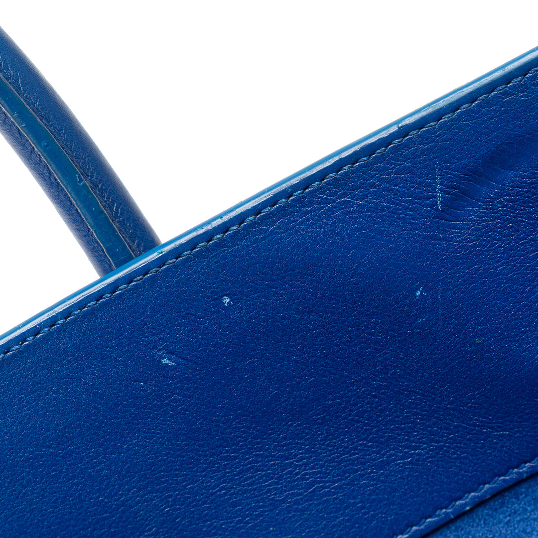 Small Leather Sac De Jour Satchel Blue - Gaby Paris