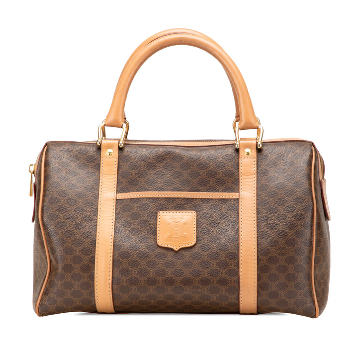Macadam Coated Canvas Boston Bag Brown - Gaby Paris