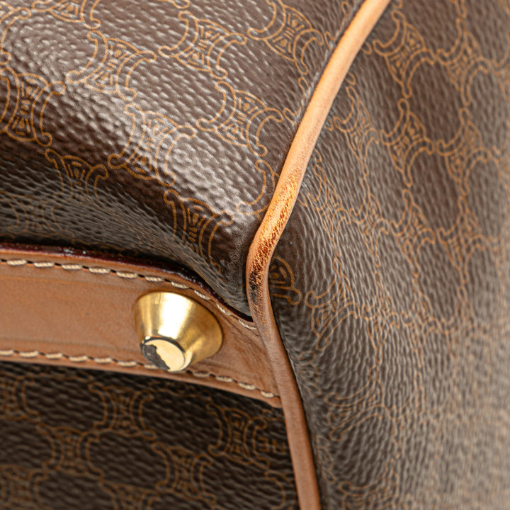 Macadam Coated Canvas Boston Bag Brown - Gaby Paris