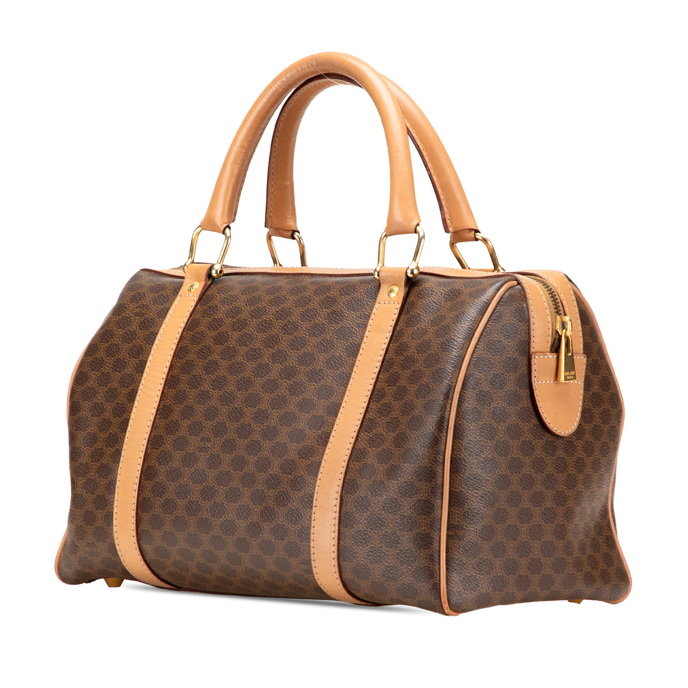 Macadam Coated Canvas Boston Bag Brown - Gaby Paris