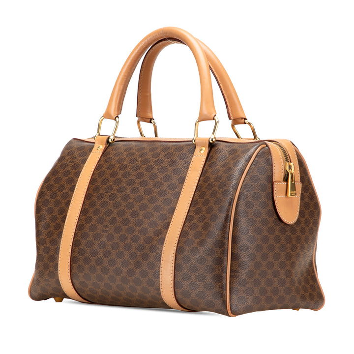 Macadam Coated Canvas Boston Bag Brown - Gaby Paris