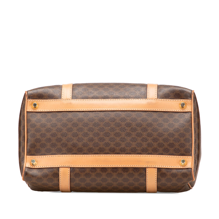 Macadam Coated Canvas Boston Bag Brown - Gaby Paris