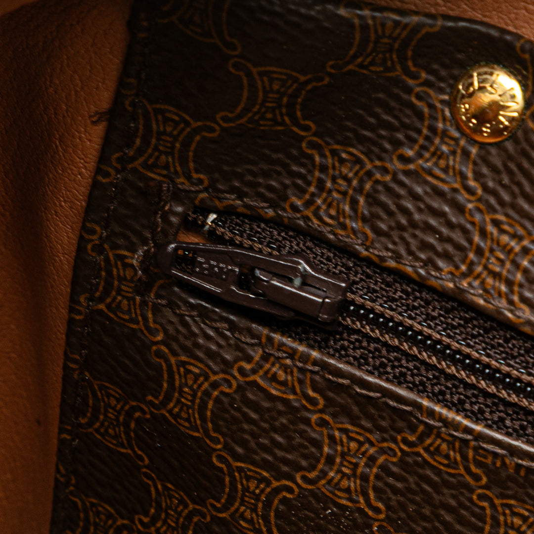 Macadam Coated Canvas Boston Bag Brown - Gaby Paris