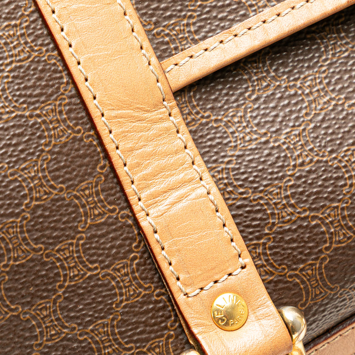 Macadam Coated Canvas Boston Bag Brown - Gaby Paris