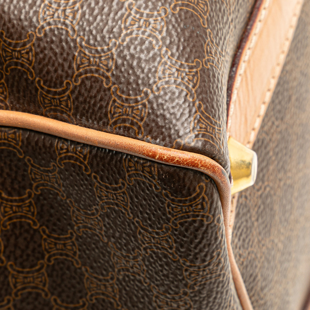 Macadam Coated Canvas Boston Bag Brown - Gaby Paris